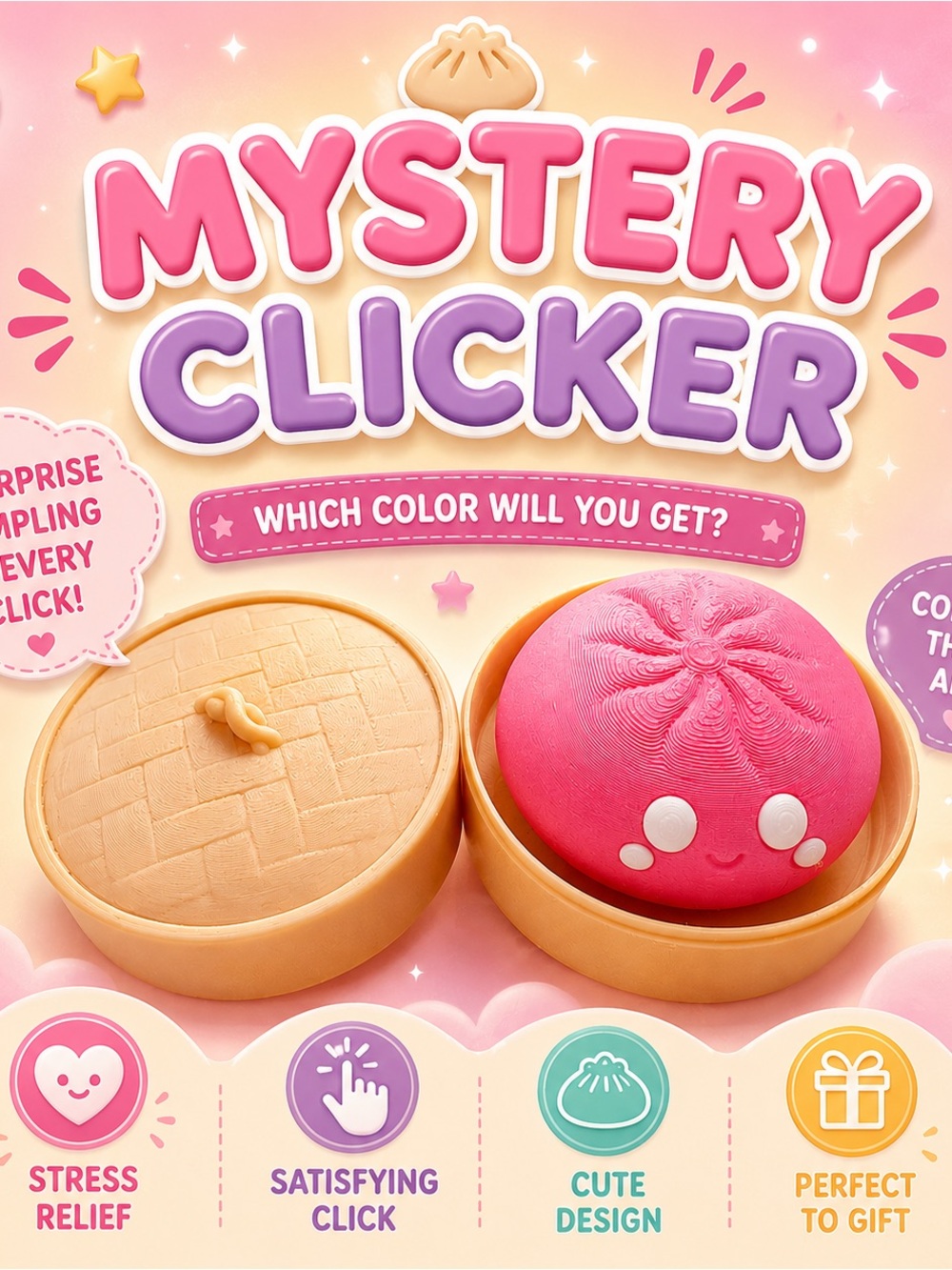 Mystery Clicker Cute  Dumpling Toy